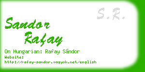 sandor rafay business card
